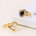 10983-Xuping Elegant Clear Oval Stone Jewelry Shining Ring